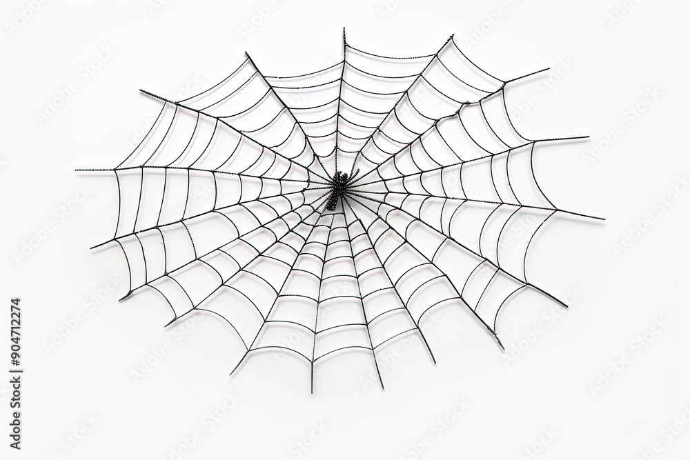Obraz premium Spider web isolated on a white background