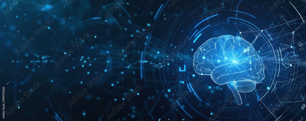Fototapeta premium Digital Brain: Artificial Intelligence, Technology, and Neural Networks