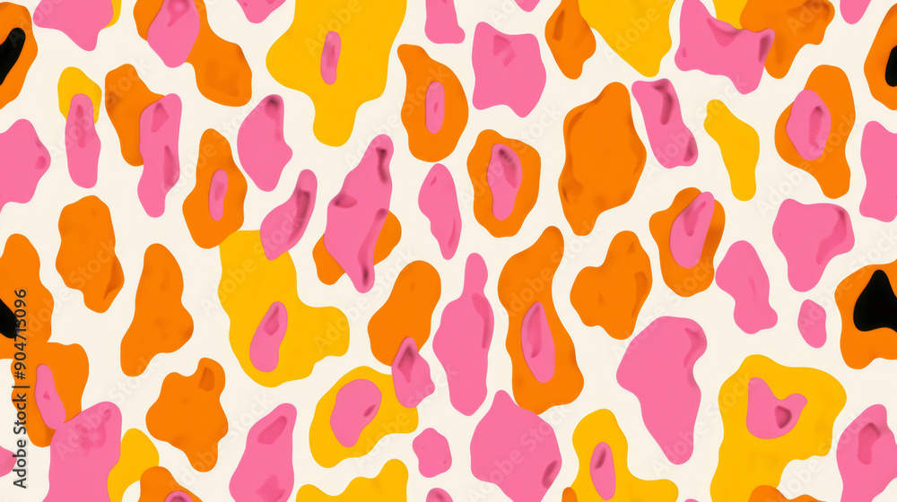 leopard print in golden yellow and pink and orange luxury colored seamless patchwork pattern in pop fashion style leopard print in golden yellow and pink and orange luxury colored seamless patchwork pattern in pop fashion style