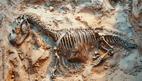 Fossilized Tyrannosaurus Rex Skeleton Discovered at Dinosaur Site During Excavation