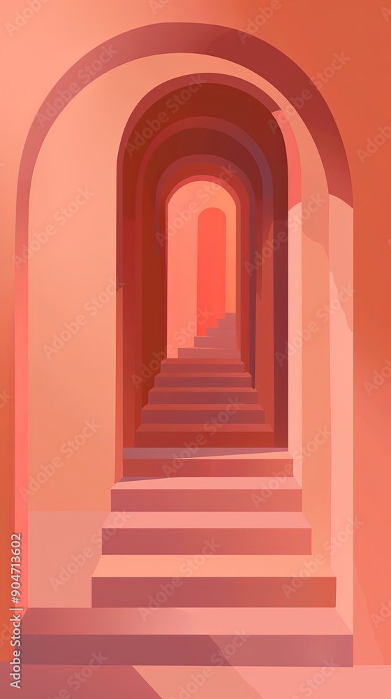 symbolism an archway leads to another world. Simple shapes create symbolism an archway leads to another world. Simple shapes create
