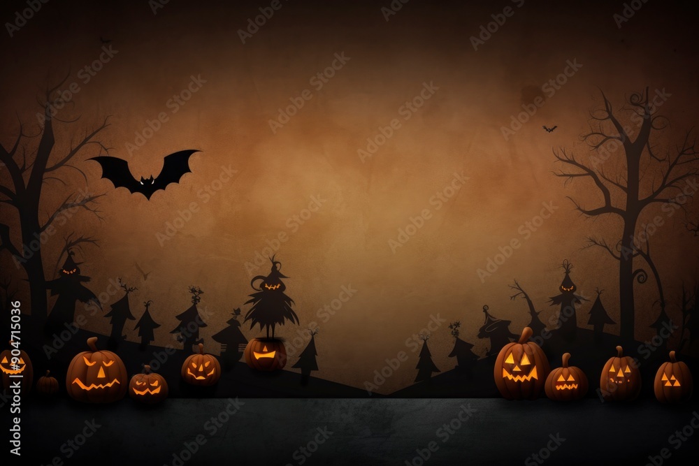 Halloween background in concept of recycle paper art Halloween background in concept of recycle paper art