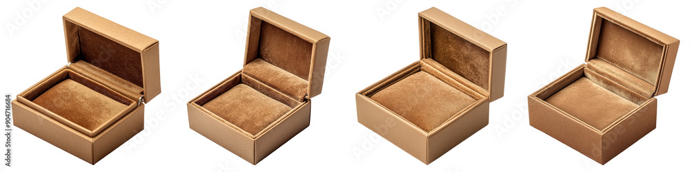Collection of Cardboard Jewelry Box With Velvet Insert On Transparent Png Background For Luxury Product Packaging Mockup . Generative ai Collection of Cardboard Jewelry Box With Velvet Insert On Transparent Png Background For Luxury Product Packaging Mockup . Generative ai