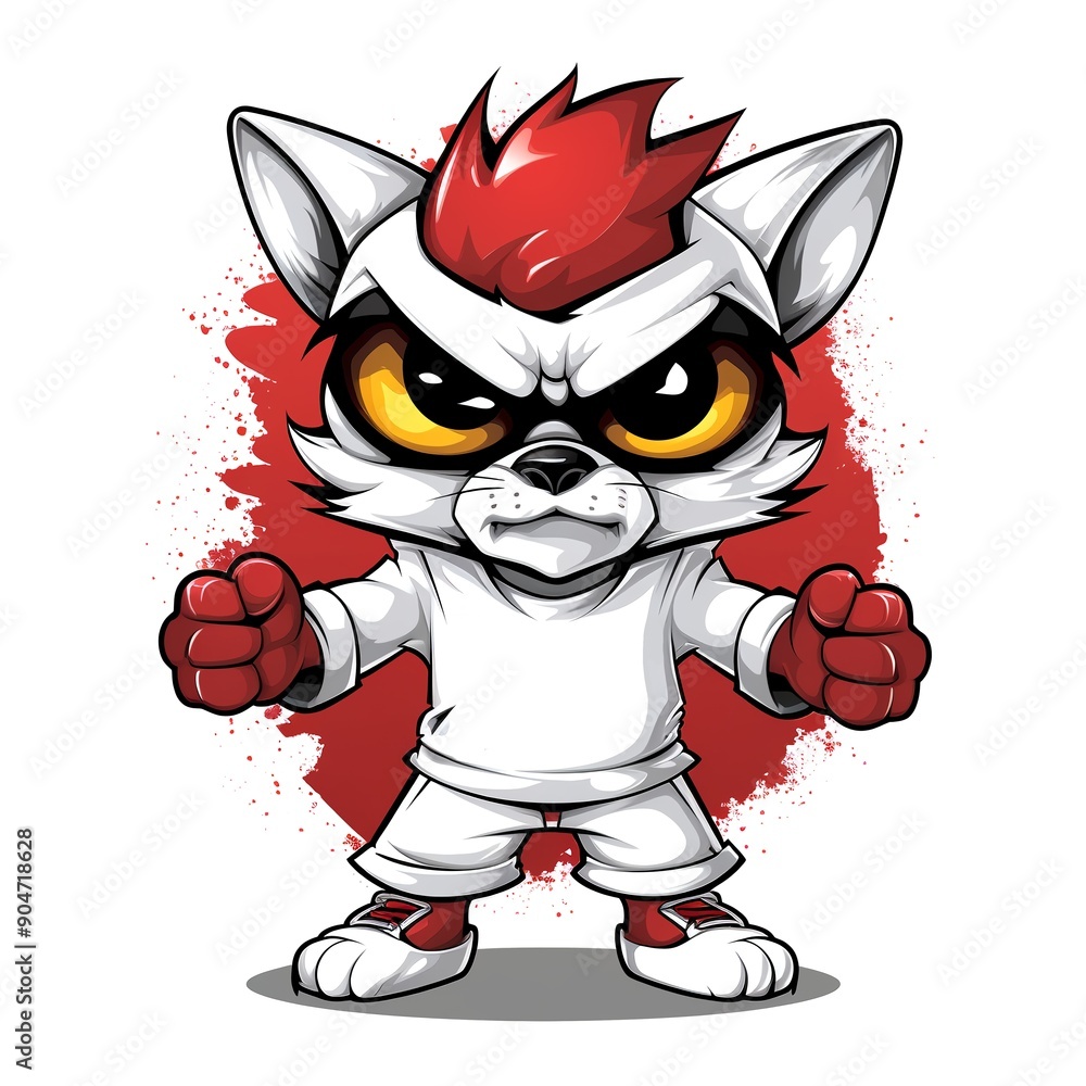 Fototapeta premium Cute Halloween Werewolf Illustrations. Halloween mascot cartoon. AI Generated