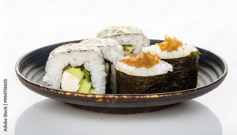 sushi with white background. isolated. sushi with white background. isolated.