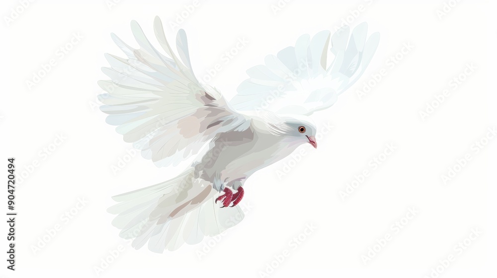 White bird flying on white background. White bird flying on white background.