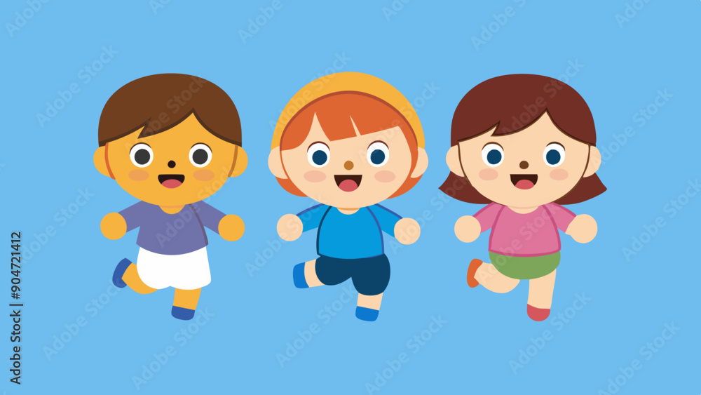 running children vector illustration, group of active kids playing clipart graphic illustration running children vector illustration, group of active kids playing clipart graphic illustration
