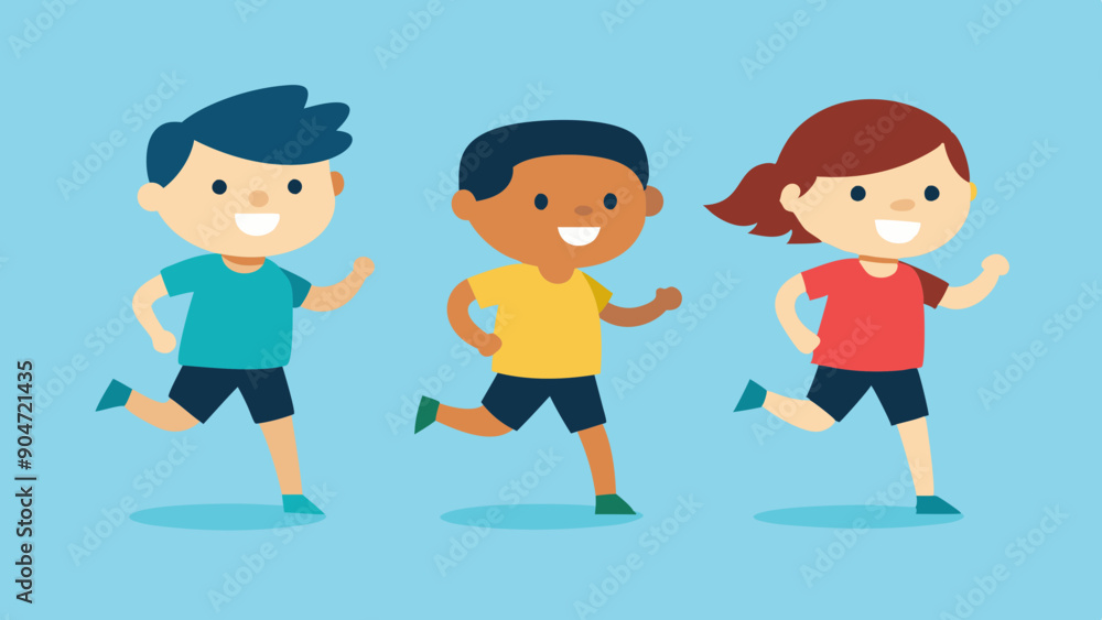 running children vector illustration, group of active kids playing clipart graphic illustration running children vector illustration, group of active kids playing clipart graphic illustration