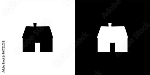 Illustration vector graphic of house icon, black and white