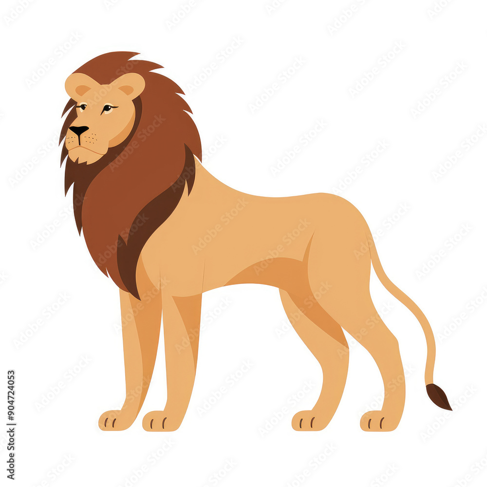 Majestic Lion in Stylized Vector Art Majestic Lion in Stylized Vector Art