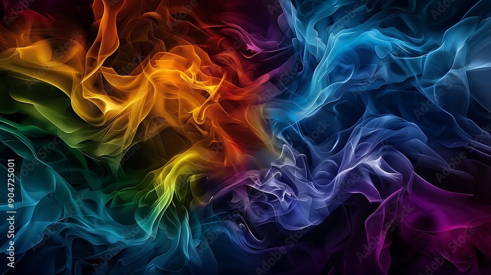 Abstract texture background with green, yellow, blue, dark blue, purple, red, orange, and brown blending and overlapping, creating a rich and complex visual Abstract texture background with green, yellow, blue, dark blue, purple, red, orange, and brown blending and overlapping, creating a rich and complex visual