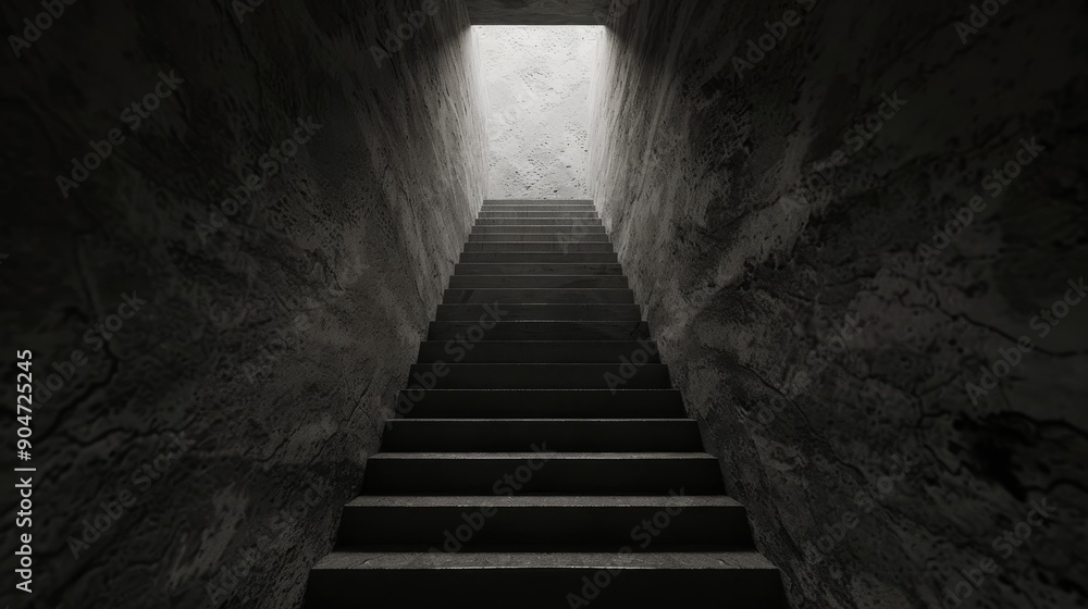 A dim staircase descending into a hidden, eerie underground chamber, shadows lurking at every step, perfect for Halloween A dim staircase descending into a hidden, eerie underground chamber, shadows lurking at every step, perfect for Halloween