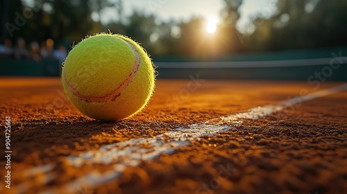 Perfect Line Call: A Tennis Ball's Impact on Clay Court