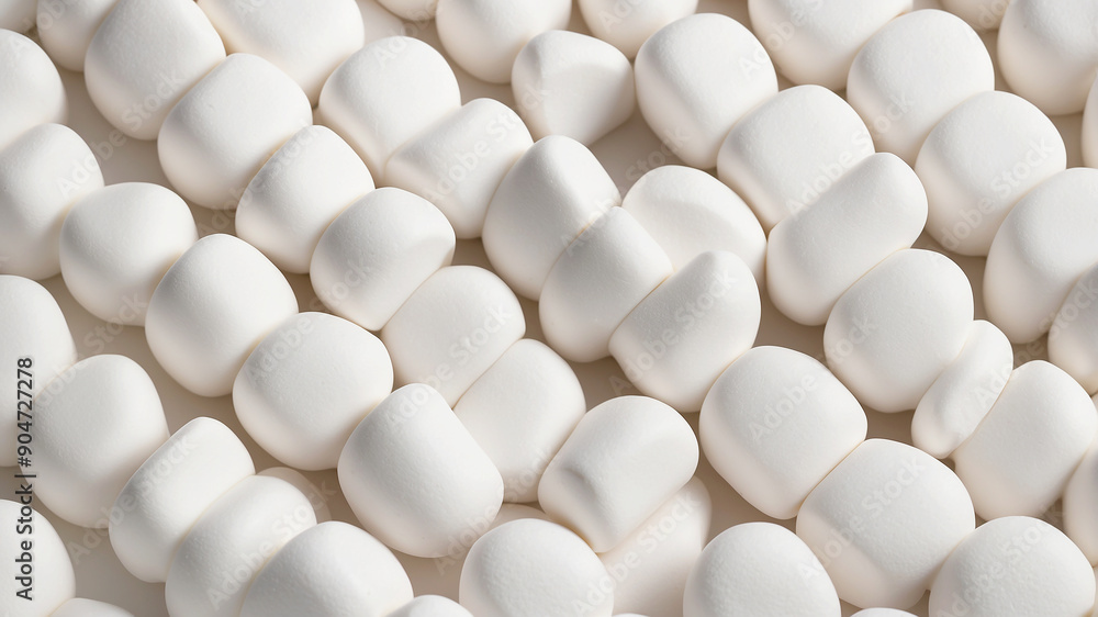 marshmallows arranged in a visually pleasing pattern on a white background marshmallows arranged in a visually pleasing pattern on a white background