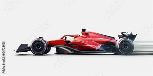 Red Formula One Race Car Speeding on Track