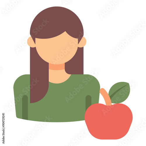 female nutritionist profession flat icon