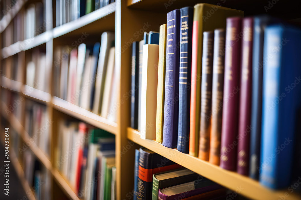 Vast Collection of Knowledge on Library Bookshelves Vast Collection of Knowledge on Library Bookshelves
