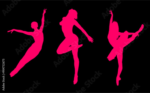 baile, danza, silueta, bailarina, danza ritmica, silueta, deporte, ballet, vector, ballet, movimiento
