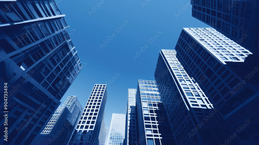Upward Perspective of Glass High-rise Buildings Upward Perspective of Glass High-rise Buildings