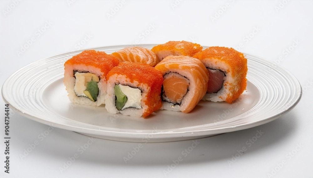 sushi with white background. isolated. sushi with white background. isolated.