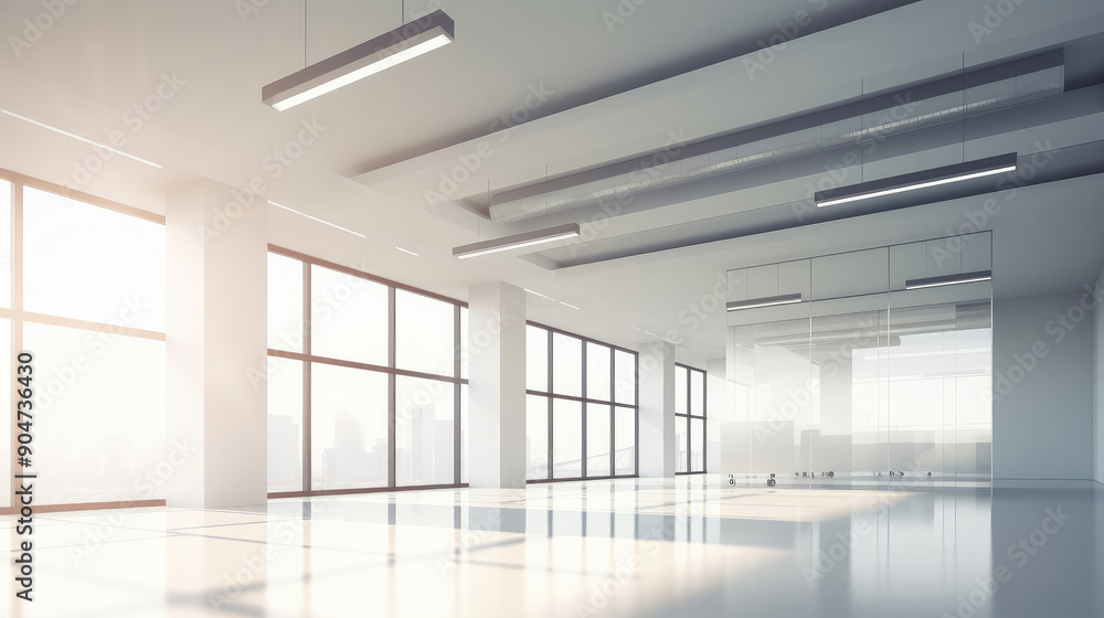 Bright Modern Office Space with Large Windows Bright Modern Office Space with Large Windows