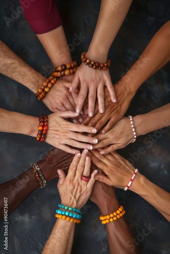 interconnected hands from various ethnicities holding indigenous artifacts, illustrating a profound respect for traditional cultures.