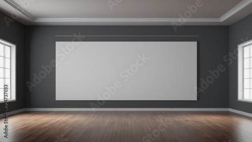 Wallpaper Mural Interior of empty auditorium room with white walls and wooden floor. Torontodigital.ca