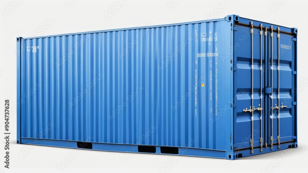 blue container box isolated on white background. blue container box isolated on white background.