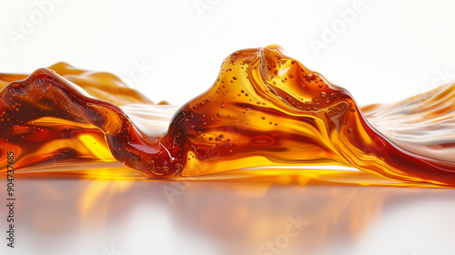 Close-up of honey spill and...