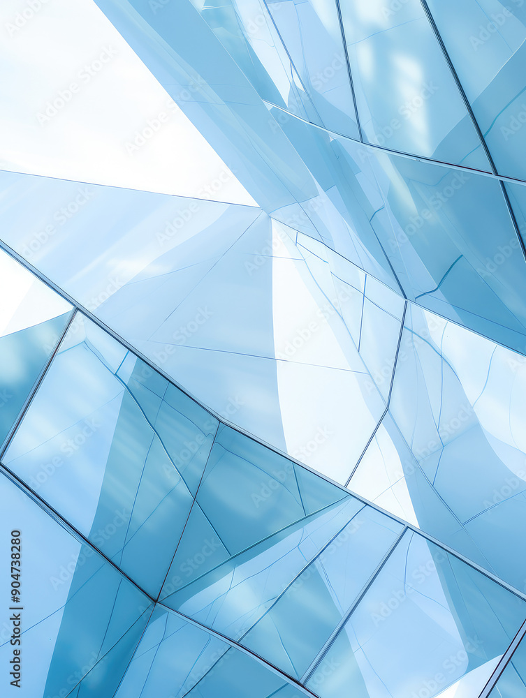 Fototapeta premium Abstract Blue Glass Architecture Reflections