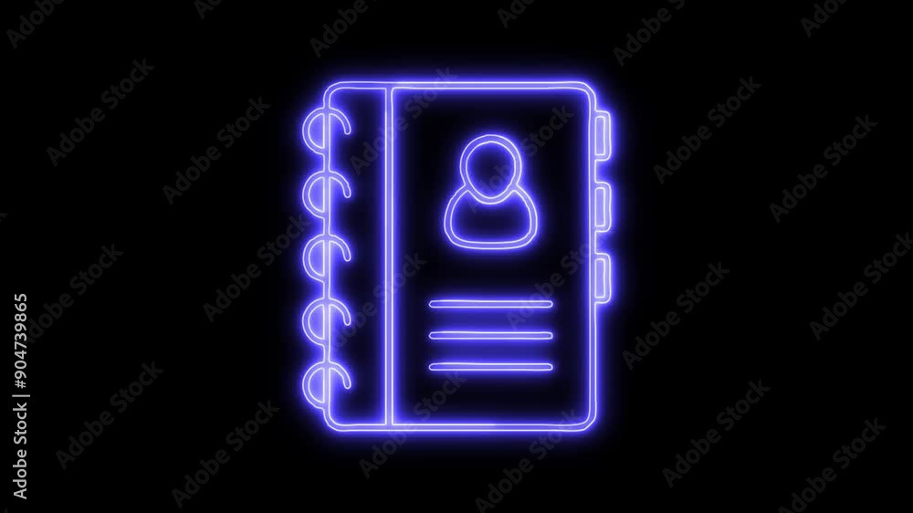Address Neon Icon 4K Animated Linear Symbol Icon Video Background on Black Screen Address Neon Icon 4K Animated Linear Symbol Icon Video Background on Black Screen