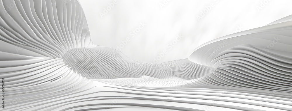 Abstract White 3D Wave Paper Art Background Abstract White 3D Wave Paper Art Background