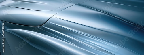 Sleek Blue Automotive Paint Curvature Close-Up