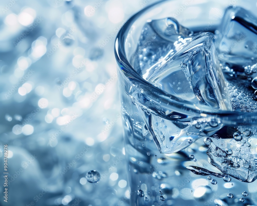 A close-up of a glass filled with ice cubes and sparkling water, capturing the refreshing essence of hydration and coolness. A close-up of a glass filled with ice cubes and sparkling water, capturing the refreshing essence of hydration and coolness.