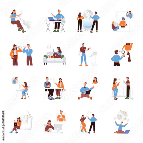 Basic RCollection of Human Interactions Flat Style Illustrations 

GB