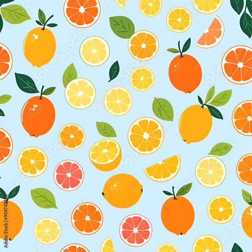 Citrus Fruit Seamless Pattern