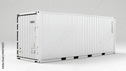 white container box isolated on white background.