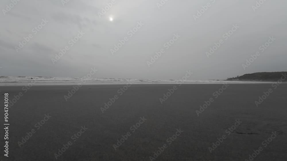 Beautiful Beach With Thunder Stormy Sky And Dark Clouds Beautiful Beach With Thunder Stormy Sky And Dark Clouds