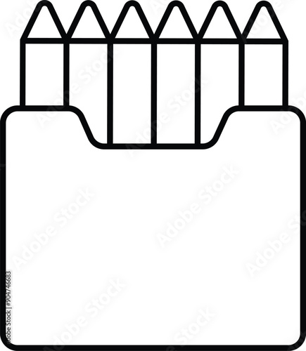 simple crayon black and white outline icon design