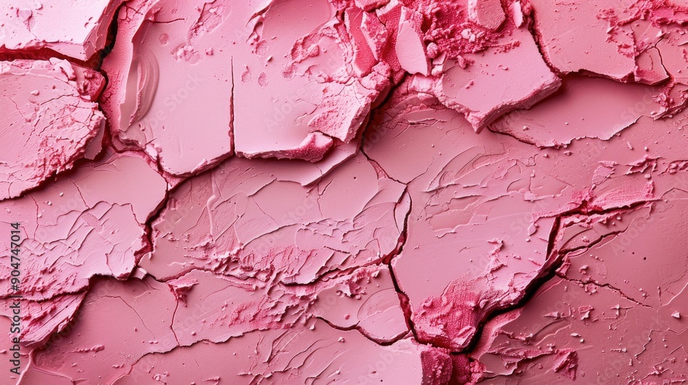 Close up of pink lipstick on cracked surface Close up of pink lipstick on cracked surface