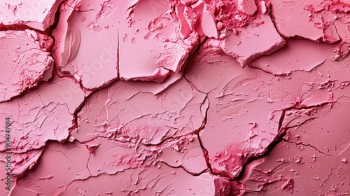 Close up of pink lipstick on cracked surface
