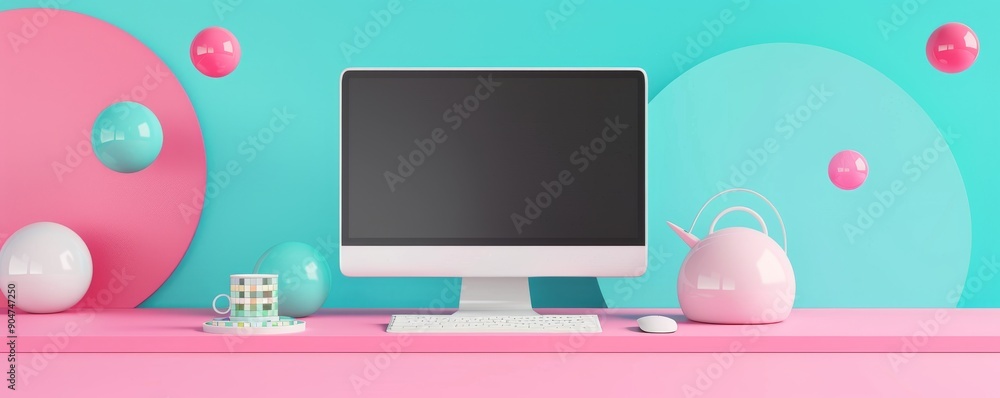 Blank flat screen LCD monitor mockup for computer display design Blank flat screen LCD monitor mockup for computer display design