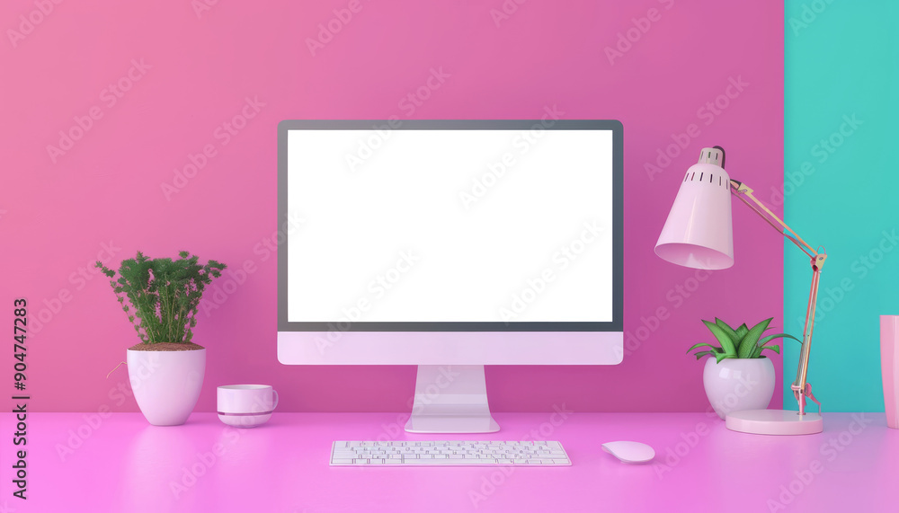 Blank flat screen LCD monitor mockup for computer display design Blank flat screen LCD monitor mockup for computer display design