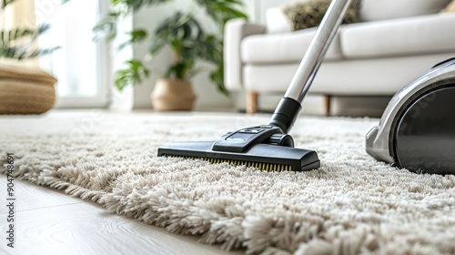 Carpet cleaning machine in living room