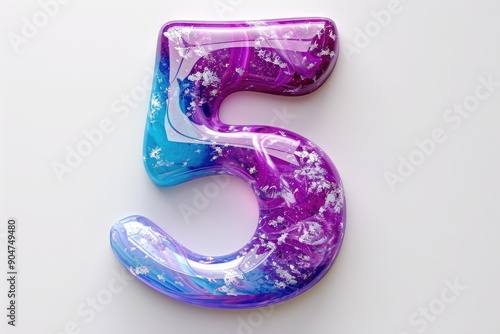Wallpaper Mural a purple and blue number 5 on a white background Torontodigital.ca