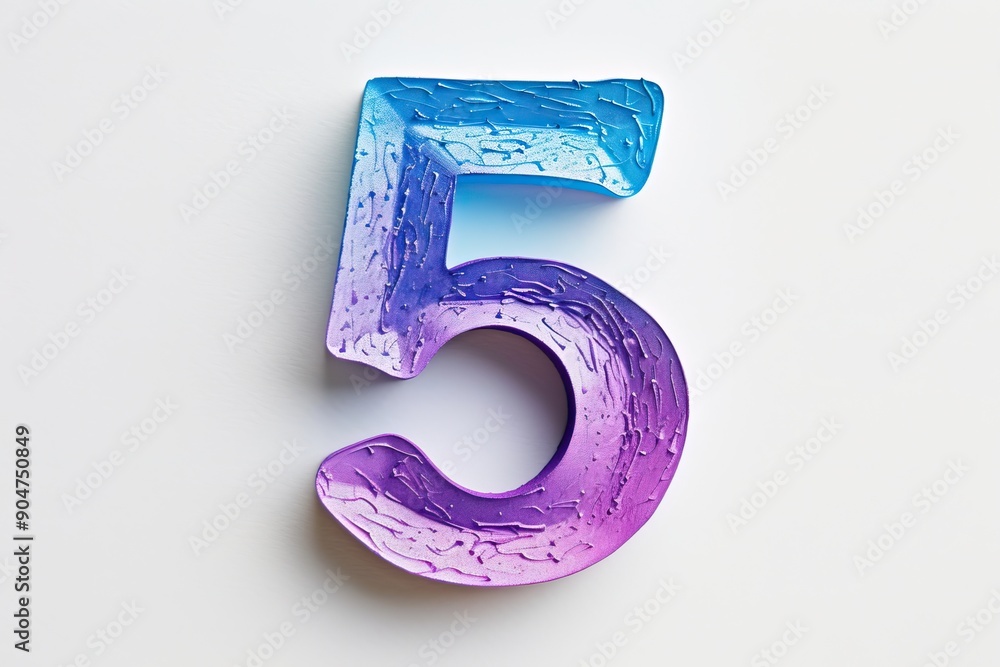 a purple and blue number 5 on a white background a purple and blue number 5 on a white background