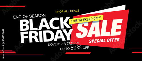 Black friday sale banner layout design vector illustration