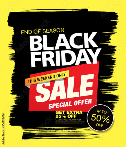 Black friday sale banner layout design vector illustration