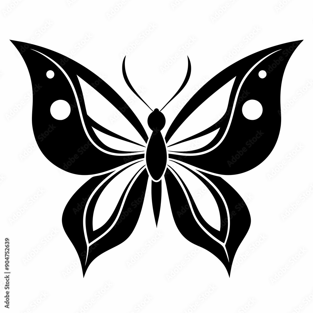 black and white butterfly