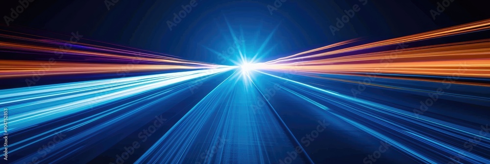 High-Speed Light Trails on Dark Background High-Speed Light Trails on Dark Background
